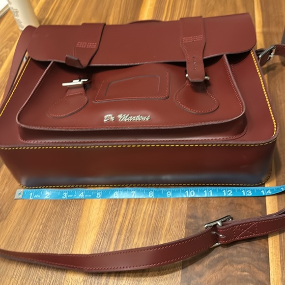 Dr Martens Red Leather Satchel Crossbody Bag - Picture 6 of 9
